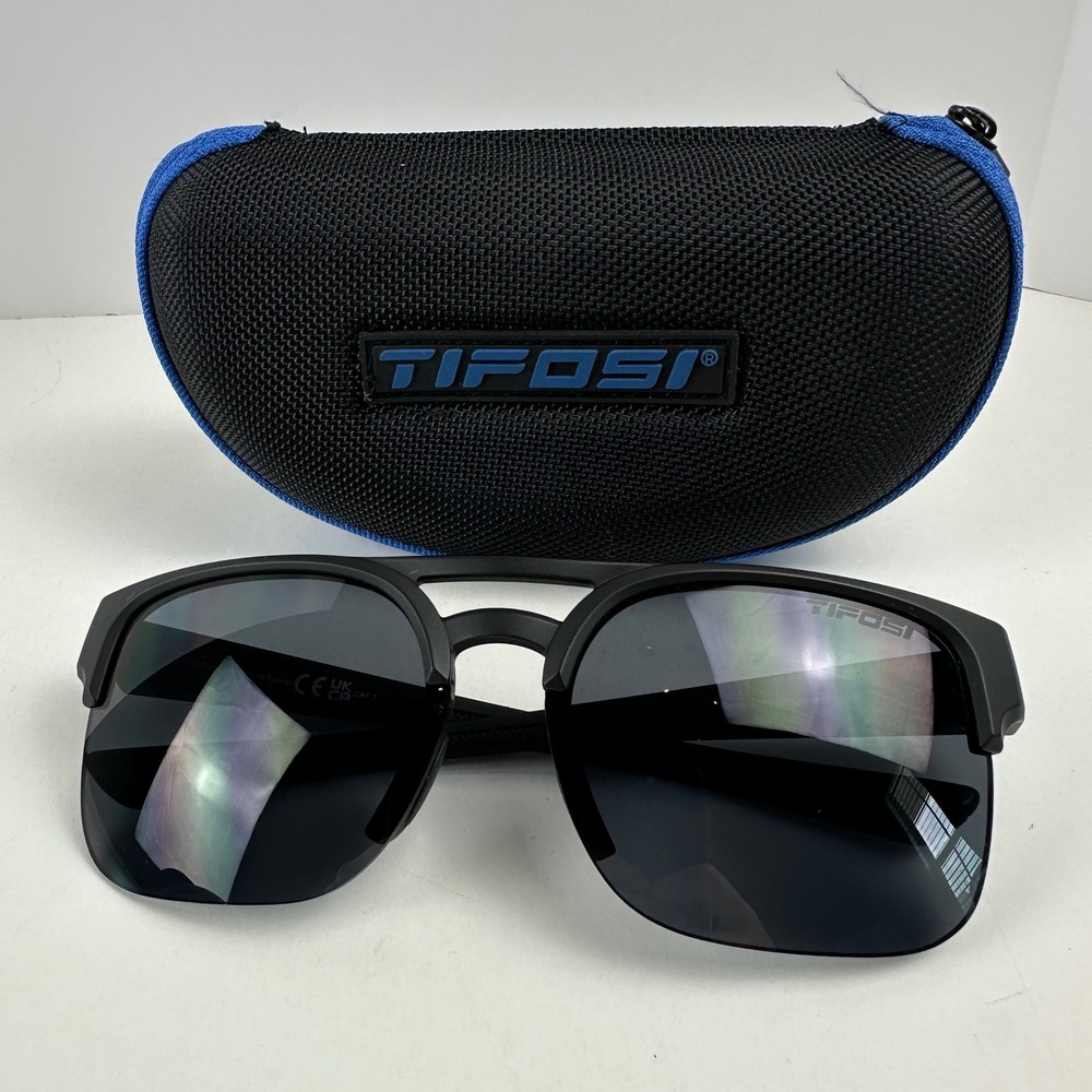 Tifosi Salvo Sunglasses Matte Black Sport Performance Shades UV Protection Case